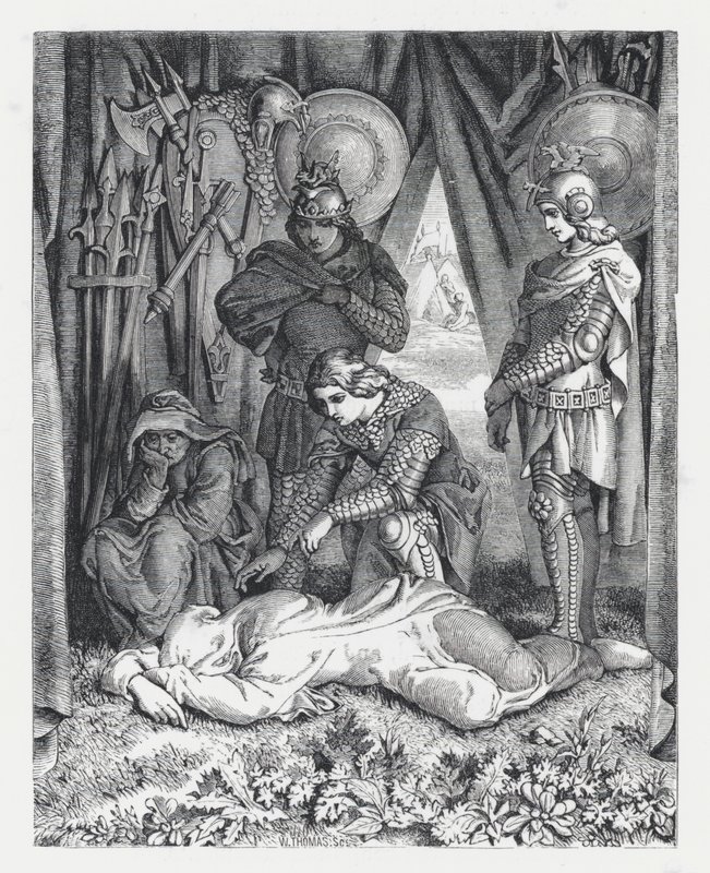 Illustration til Tennysons digt, The Princess (gravering) af Daniel (after) Maclise