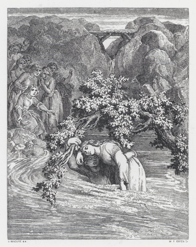 Illustration til Tennysons digt, The Princess (gravering) af Daniel (after) Maclise