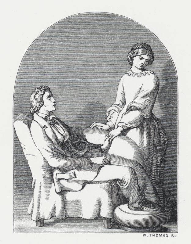 Illustration til Tennysons digt, The Princess (gravering) af Daniel (after) Maclise