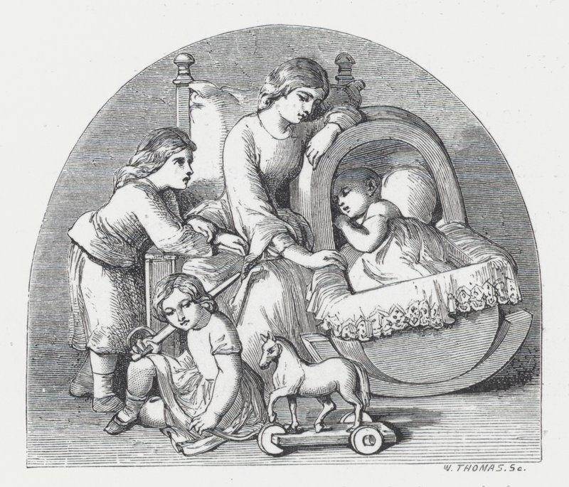 Illustration til Tennysons digt, The Princess (gravering) af Daniel (after) Maclise
