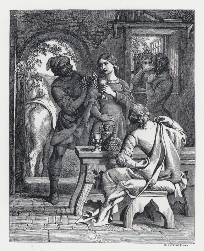 Illustration til Tennysons digt, The Princess (gravering) af Daniel (after) Maclise