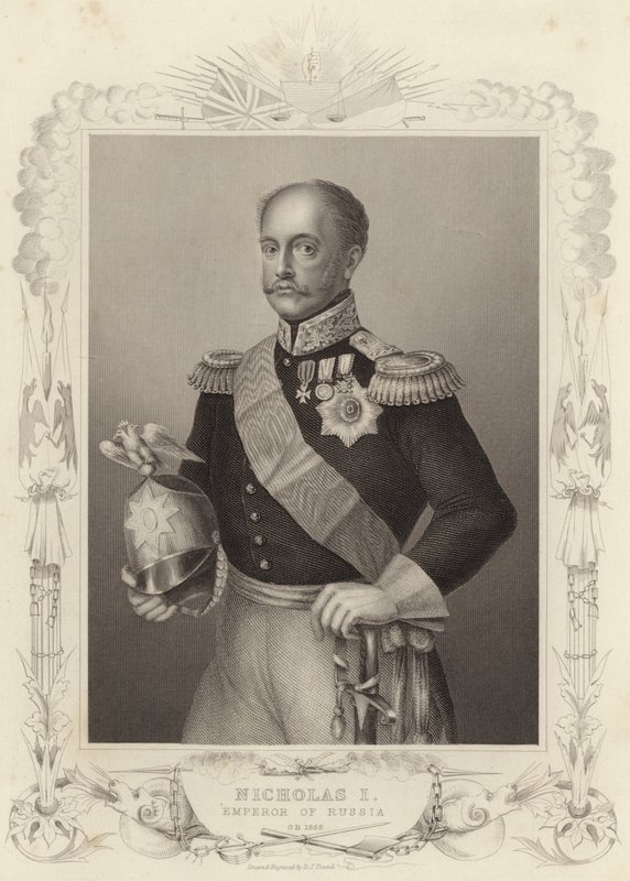 Tsar Nikolaj I, kejser af Rusland (kobberstik) af Daniel John. Pound