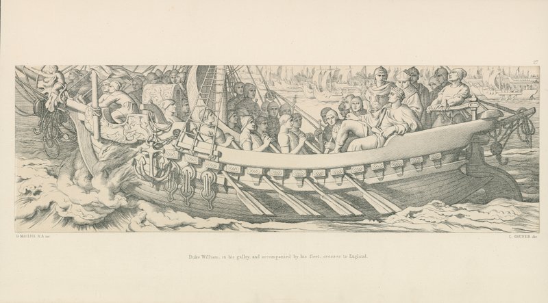 Hertug William krydser i sin Galley og ledsaget af sin Flaade til England af Daniel Maclise