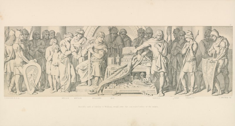 Harolds troskabsed til William, svoret over de helliges skjulte relikvier af Daniel Maclise