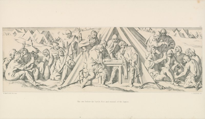 Aftenen før slaget. Saksernes optøjer og Wassail af Daniel Maclise