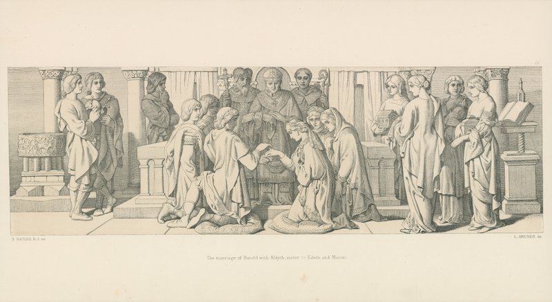 Harolds ægteskab med Aldyth, søster til Edwin og Morcar af Daniel Maclise