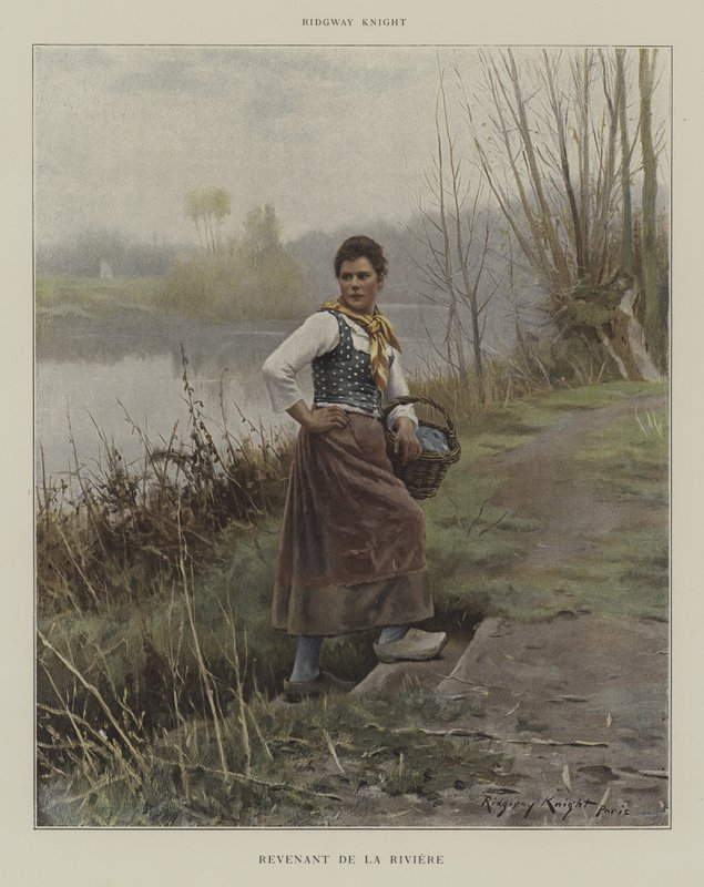 Kommer tilbage fra floden af Daniel Ridgway Knight