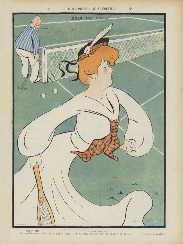 Marthe Regnier, fransk skuespillerinde. Illustration til Le Rire af Daniel de Losques