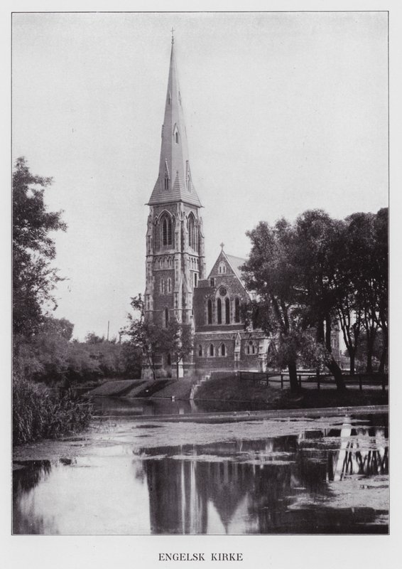 Kjobenhavn / Copenhagen: Engelsk Kirke (b/w photo) af Danish Photographer