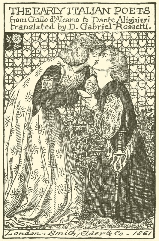De tidlige italienske digtere, design til en titelside af Dante Gabriel Charles Rossetti