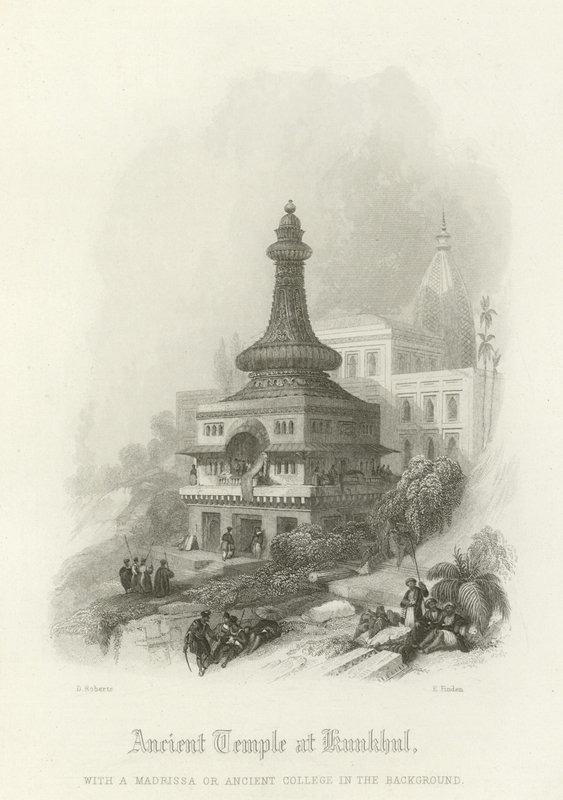 Gammelt tempel ved Kunkhul af David Roberts