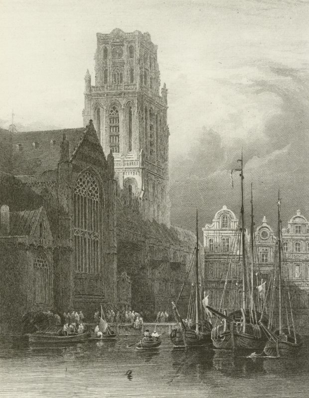 Rotterdam, St Lawrence Kirke af David Roberts