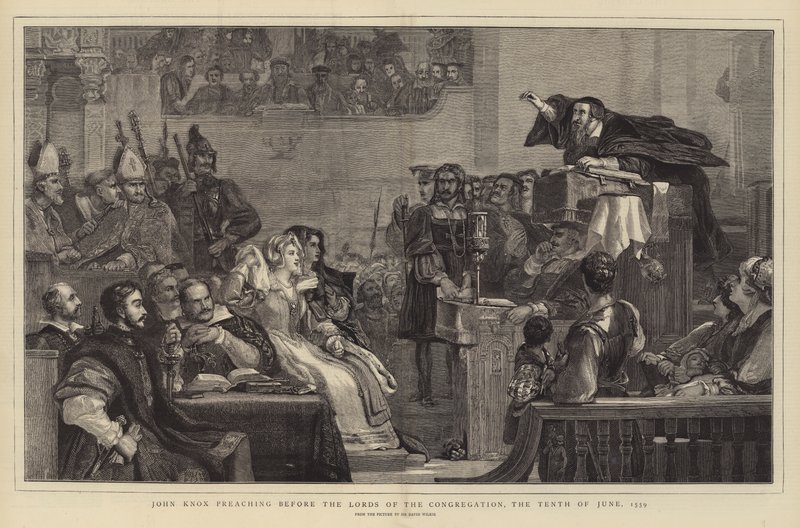 John Knox prædiker for kongregationens herrer, den tiende juni, 1559 af David Wilkie