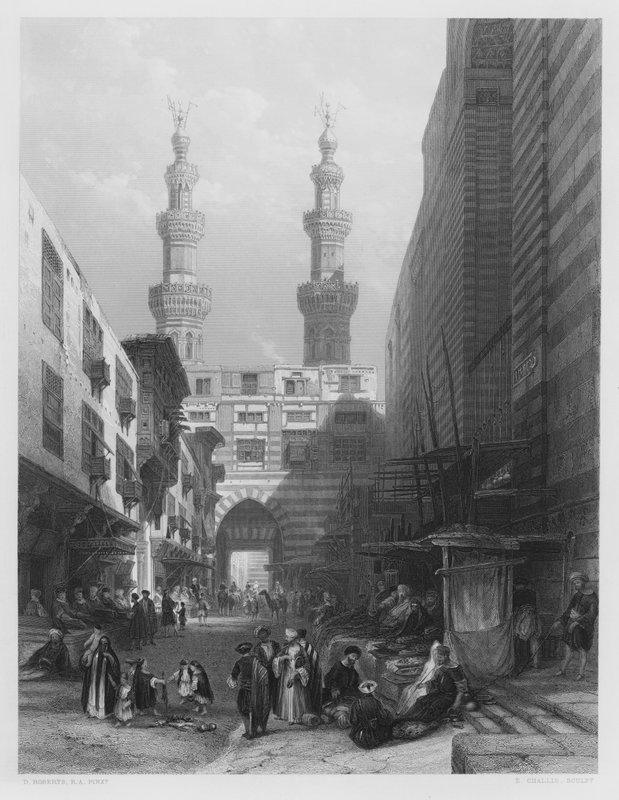 Gate of the Metwaleys, Cairo, fra billedet i Royal Collection (gravering) af David (after) Roberts