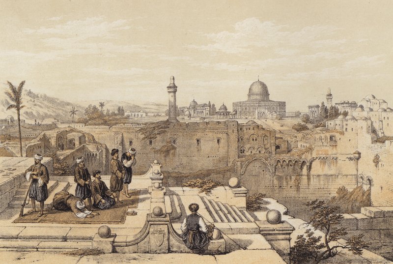 Omars moske (farve litho) af David (after) Roberts