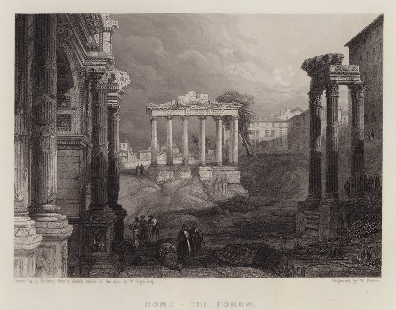Rom, Forummet (farve litho) af David (after) Roberts