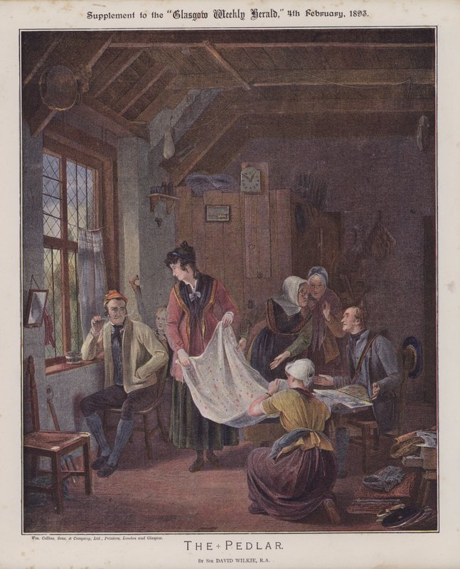 The Pedlar (farve litho) af David (after) Wilkie