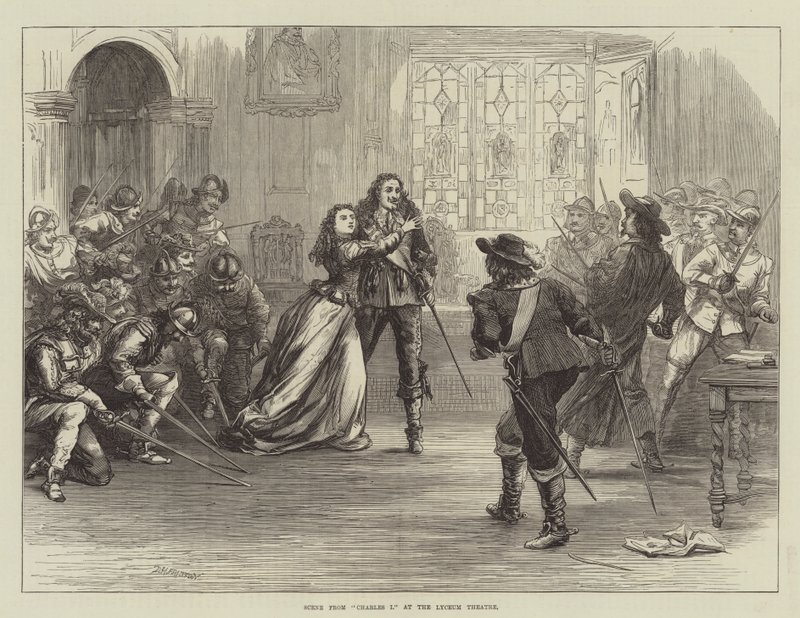 Scene fra Charles I på Lyceum Theatre af David Henry Friston