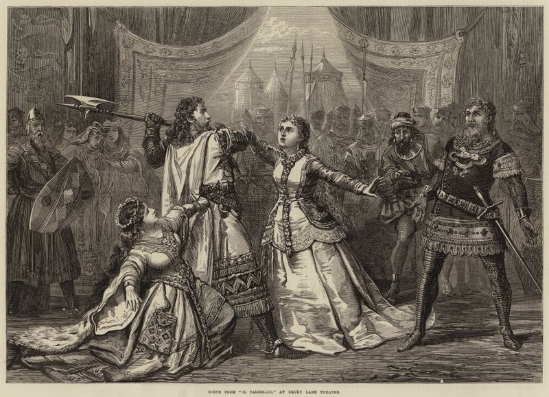 Scene fra Il Talismano i Drury Lane Theatre af David Henry Friston