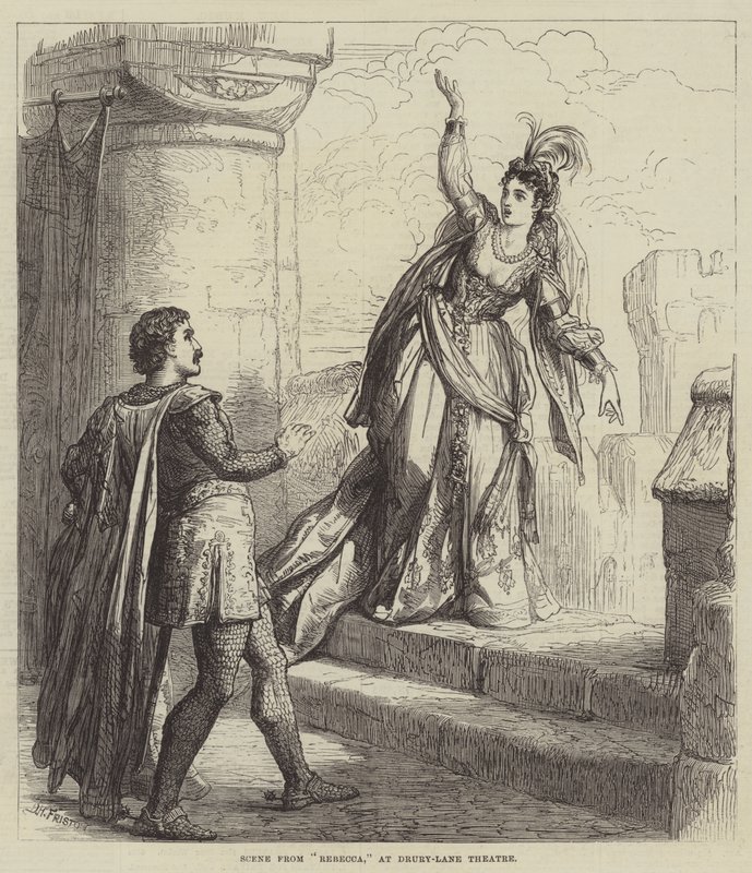 Scene fra Rebecca i Drury-Lane Theatre af David Henry Friston