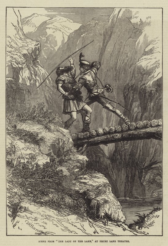 Scene fra The Lady of the Lake i Drury Lane Theatre af David Henry Friston