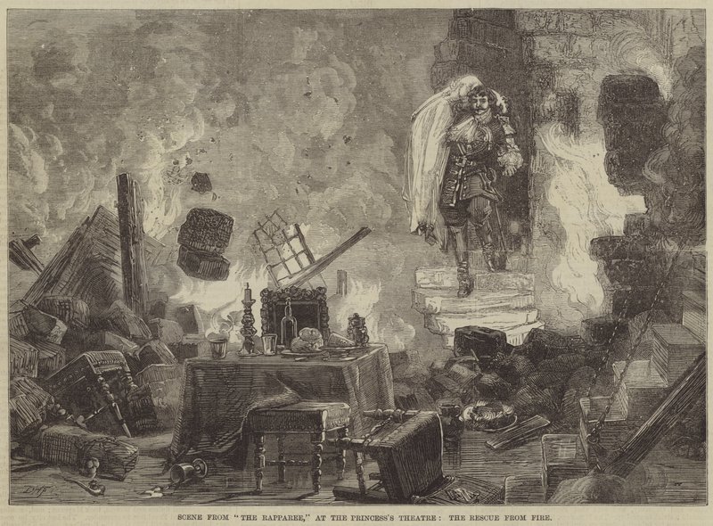 Scene fra The Raparee, på Princess Theatre, Rescue from Fire af David Henry Friston