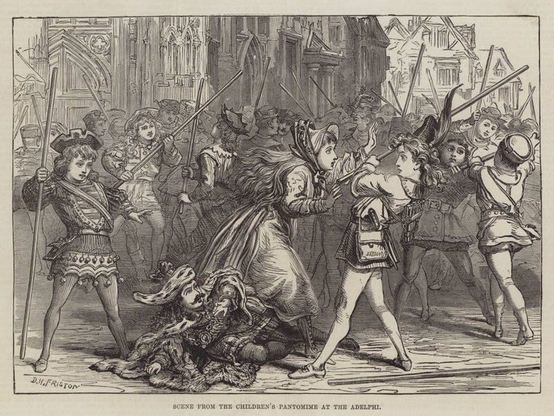 Scene fra børnepantomimen på Adelphi af David Henry Friston