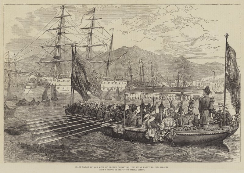 Statspram af kongen af Grækenland, der sender det kongelige parti til Serapis af David Henry Friston