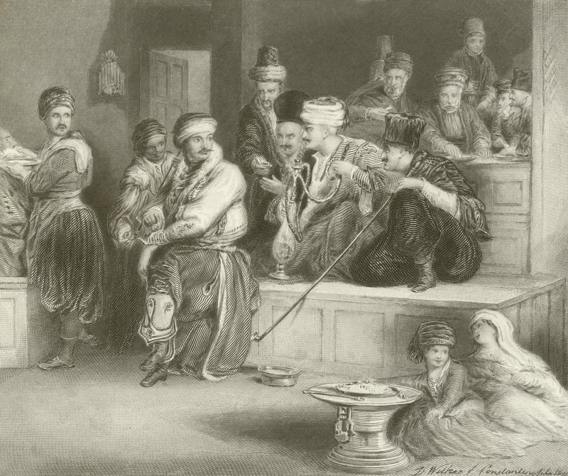 Tyrkisk kurer fortæller nyheden om erobringen af Acre af David Wilkie