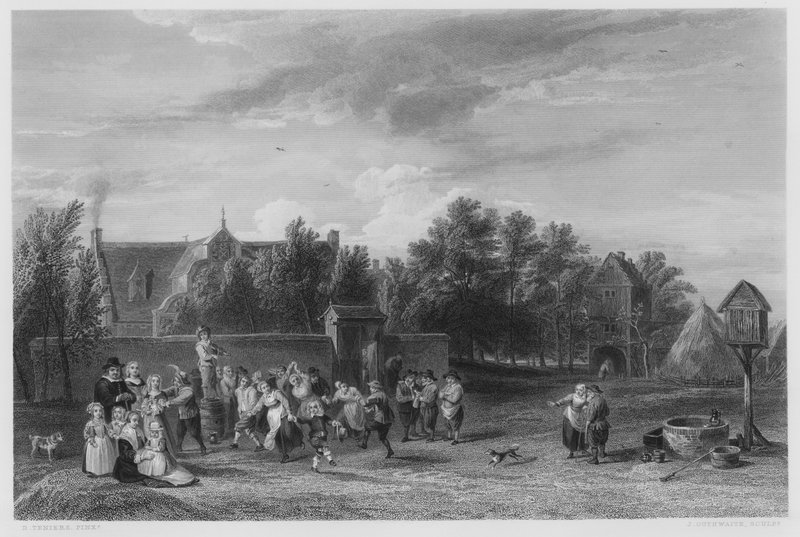 Landsbyfesten, fra billedet i Den Kongelige Samling (stik) af David the Younger (after) Teniers