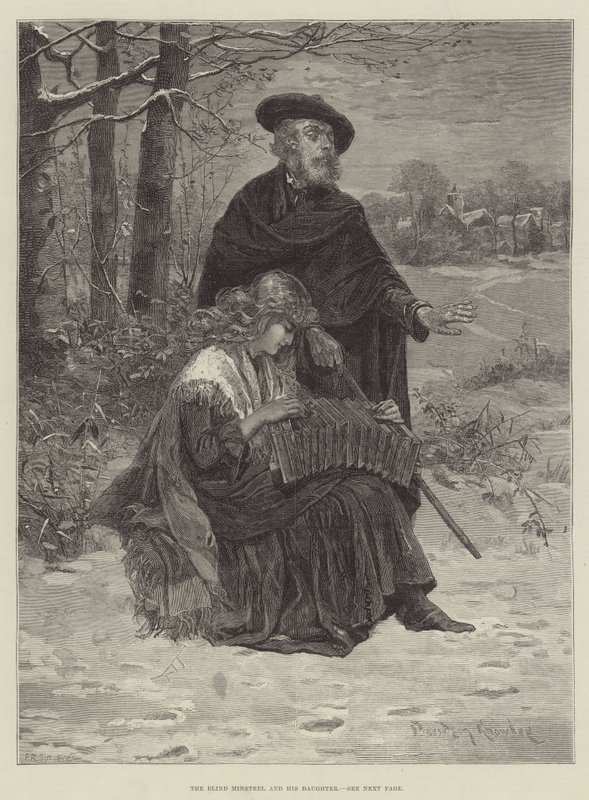 Den blinde Minstrel og hans Datter af Davidson Knowles