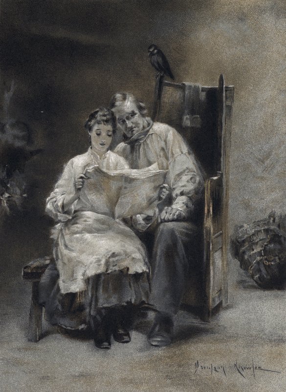 News of the Prodigal (farve litho) af Davidson Knowles