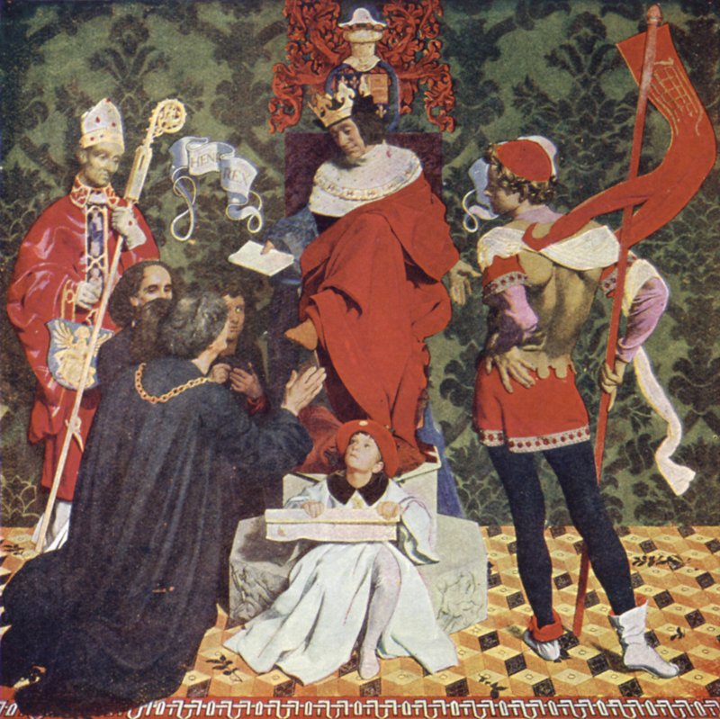 John Cabot og hans sønner modtog charteret fra kong Henry VII for at sejle på jagt efter nye lande af Denis William Eden