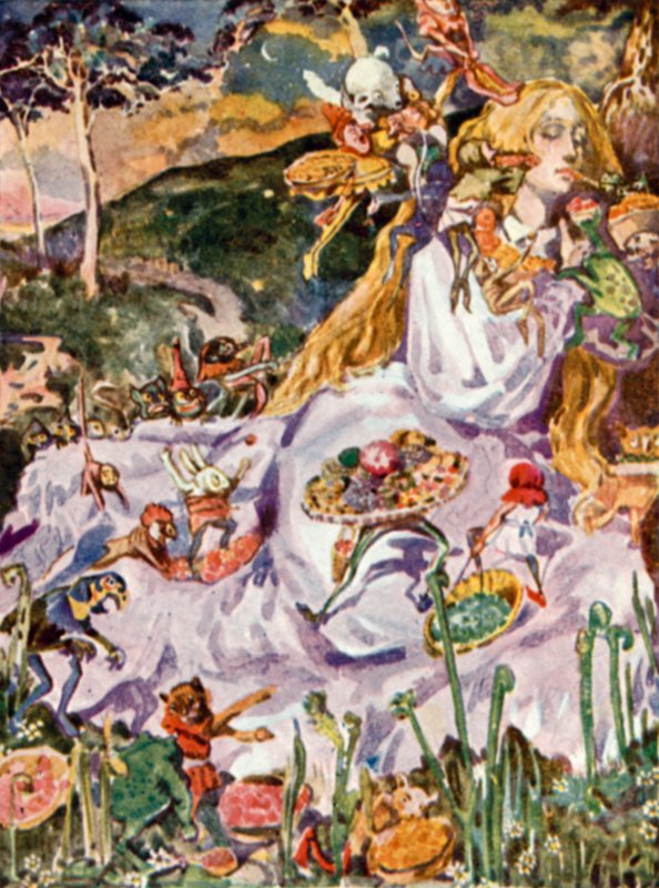 Illustration til Goblin Market af Christina Rossetti af Dion Clayton Calthrop