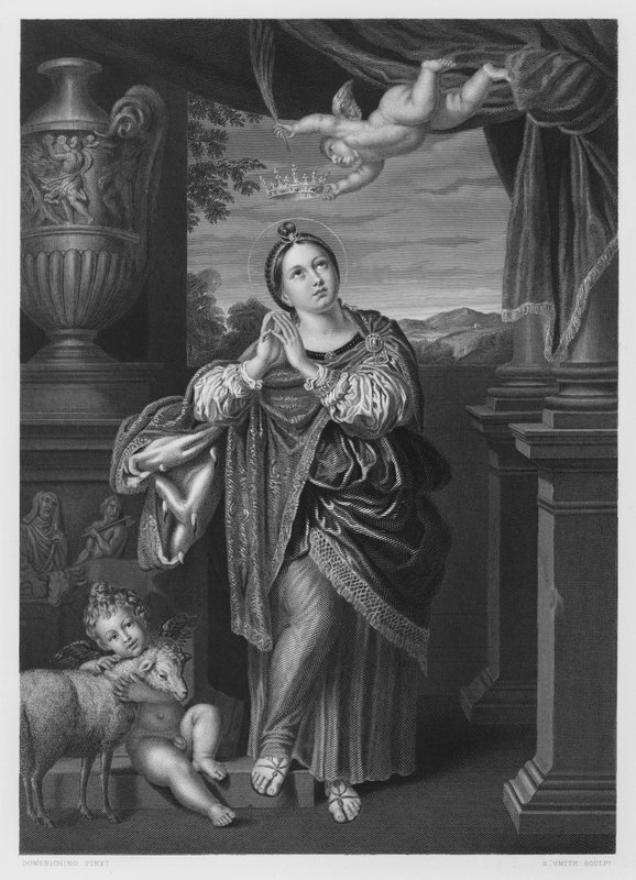 St Agnes, fra billedet i Den Kongelige Samling af Domenichino