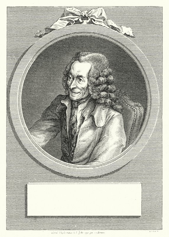 Voltaire, fransk oplysningsforfatter og filosof (gravering) af Dominique Vivant (after) Denon