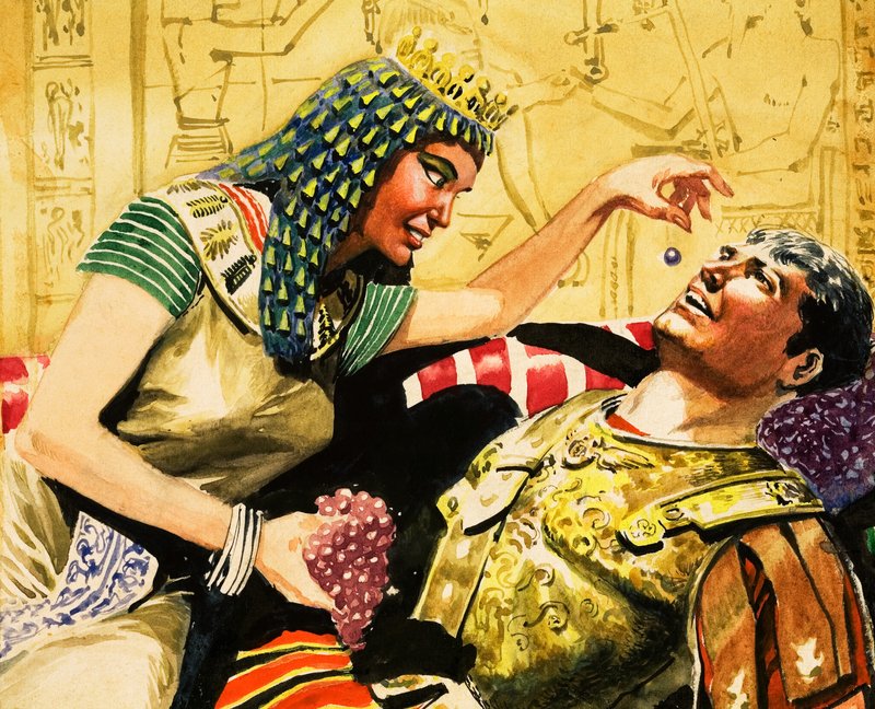 Kleopatra og Marcus Antonius (gouache på papir) af Don Lawrence