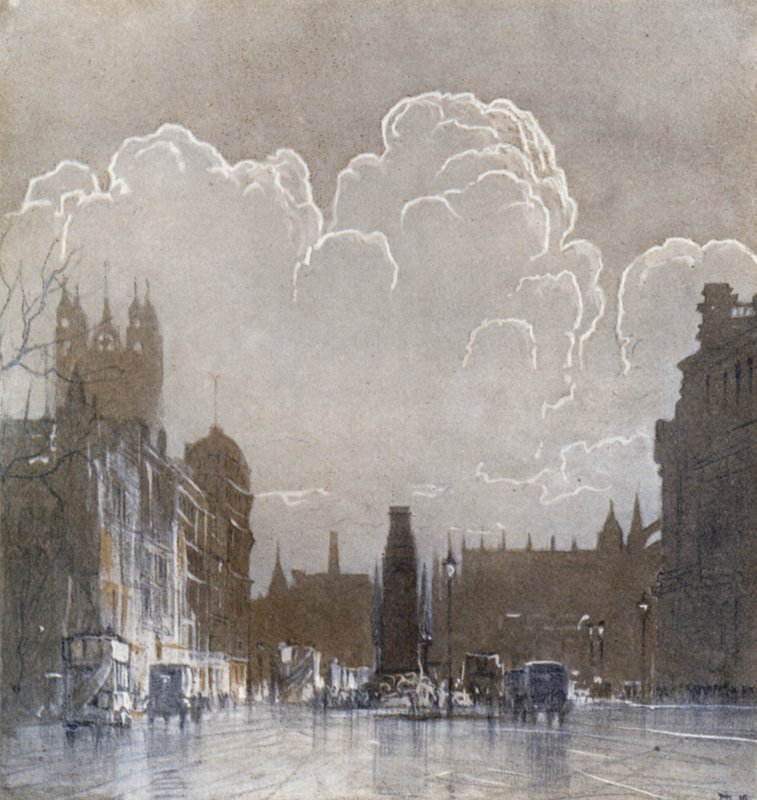 The Cenotaph (farve litho) af Donald (after) Maxwell