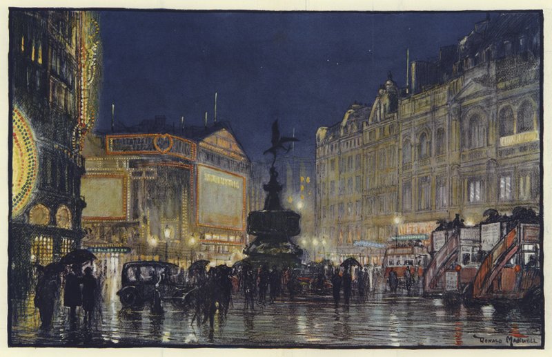 The Heart of the Empire, et indtryk af Piccadilly Circus i skumringen af Donald Maxwell