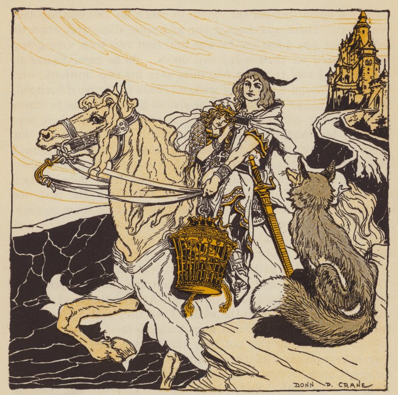 Den gyldne fugl, tysk eventyr (farve litho) af Donn P. Crane