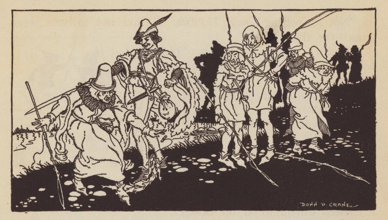 The Wise Men of Gotham, engelsk folkeeventyr (litho) af Donn P. Crane