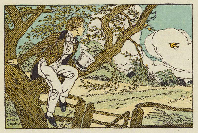 Den unge John Keats (farvelitografi) af Donn P. Crane