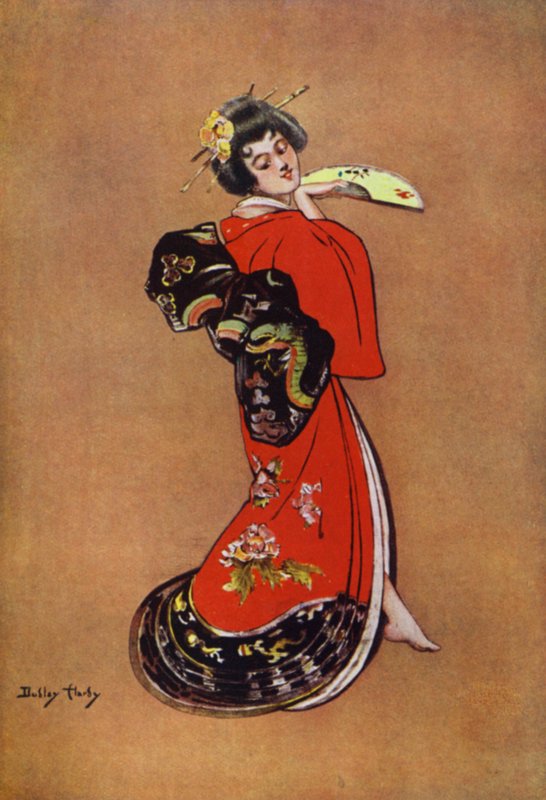 Geishaen, design til en plakat (farve litho) af Dudley Hardy