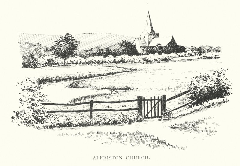 Alfriston Kirke (litografi) af Duncan Moul