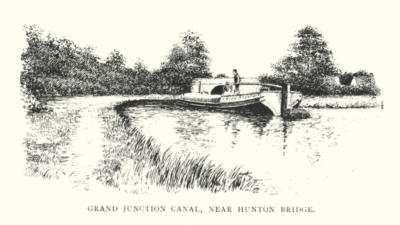 Grand Junction Canal, nær Hunton Bridge (litografi) af Duncan Moul