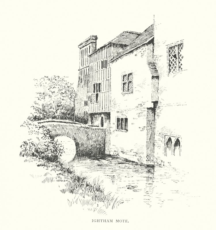 Ightham Mote (litografi) af Duncan Moul
