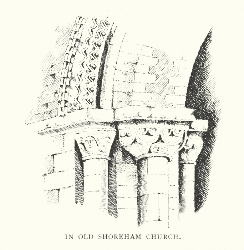 I Old Shoreham Church (litografi) af Duncan Moul