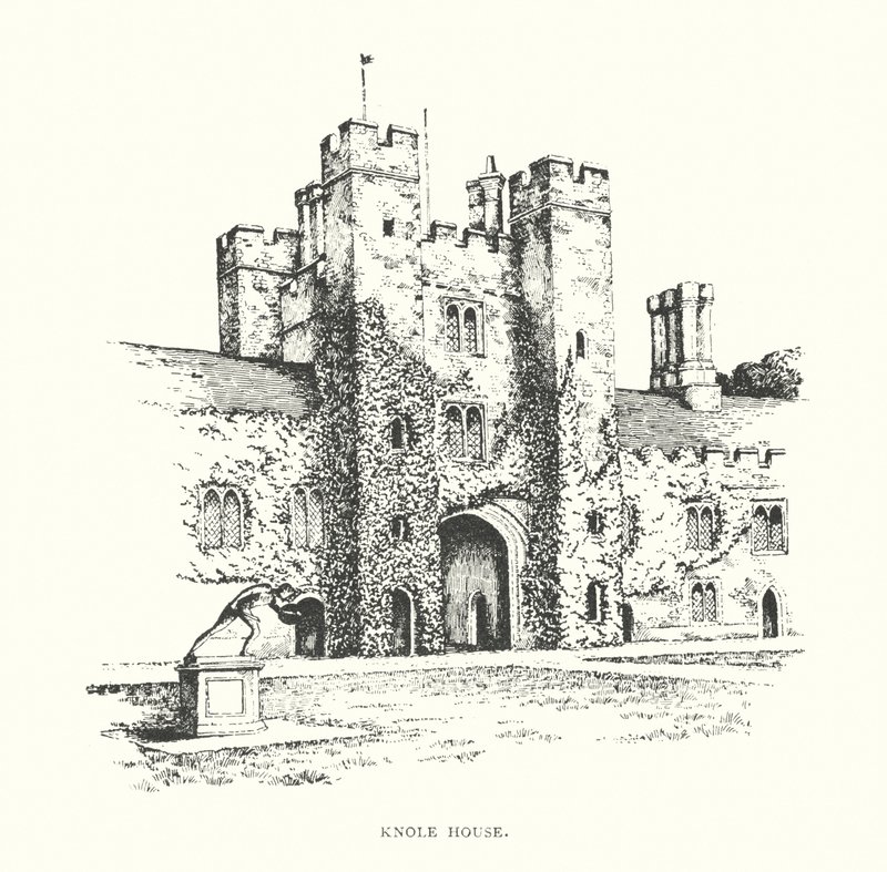 Knole House (litografi) af Duncan Moul