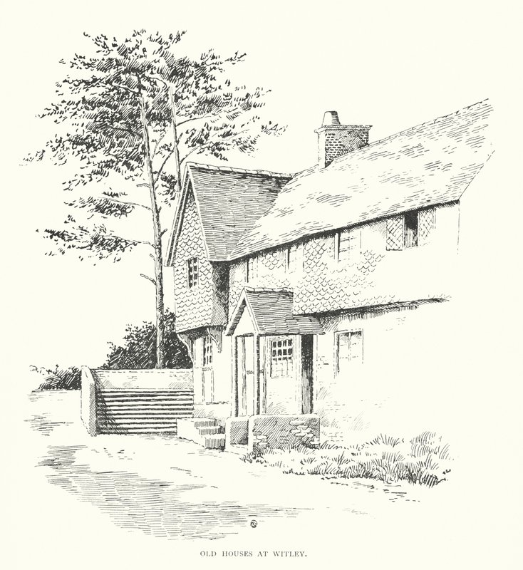 Gamle huse i Witley (litografi) af Duncan Moul