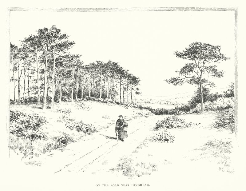 På vejen nær Hindhead (litografi) af Duncan Moul